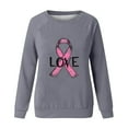 thumbnail image 4 of CLOISE Breast Cancer Sweatshirt Women Breast Cancer Fight Sweatshirts Love Ribbon Oversized Round Neck Long Sleeve Blouses Cancer Survivor Gifts Tops Comfort Pullover Hoodie Outfits Gray L, 4 of 4