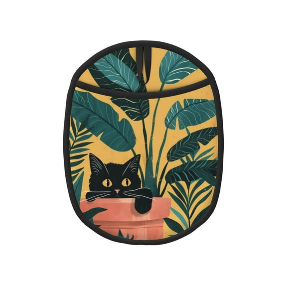 Naloa Cat Hiding In Potted Plants Silicone Pot Holders, Oven Mitts Heat Resistant Hot Pads, Non Slip Pot Holder for Kitchen Baking and Cooking 9.4 x 7.5 Inches