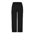 thumbnail image 3 of ZXLBBD Boys' Straight Leg Dress Pants Elastic Waist Solid Color Cargo Trousers Soft Blend for Kids School Uniform Fashion Casual Outdoor,Black,Size 9 Y-10 Y, 3 of 7