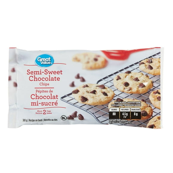 Great Value Semi-Sweet Chocolate Chips, 300 g
