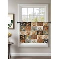 thumbnail image 2 of Sheer Curtains 54 Inch Length, Floral Patchwork Semi Sheer Curtains Light Filtering Window Treatment, Vintage Country Geometric Flower Privacy Voile Drapes for Living Room Bedroom 52x54 Inch, 2 of 7
