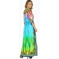 thumbnail image 2 of HAPPY BAY Women's Summer Loungewear African Beach Maxi Kaftan Ethnic Print Casual Slit Dress Caftan Dresses for Women 2X-3X Cyan, Jewel, 2 of 4