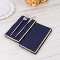 thumbnail image 3 of BalsaCircle 50 Navy Blue Plain Soft 2 Ply Dinner Table Paper Napkins with Gold Foil Edge Party Events Decorations, 3 of 8