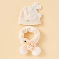 thumbnail image 3 of Eoperou Plush Balls Ears Decor Fleece Lining Solid Color Ear Protection Baby Beanie Winter Infant Cartoon Shape Bucket Hat Scarf Cap, 3 of 8