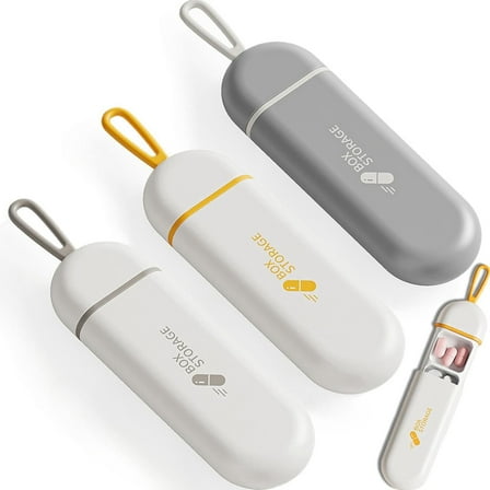 3 Packs Pill Organizer 3 Compartments Portable Pill Case Travel Moisture Proof Pill Box for Tablets Vitamins Cod Liver Oil Supplements and Medication