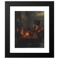 thumbnail image 2 of Petrus van Schendel 12x14 Black Modern Framed Museum Art Print Titled - Moonlight Market, 2 of 5