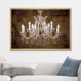 thumbnail image 2 of wall26 Framed Canvas Print Wall Art Brown Grunge White Crystal Chandelier Decorative Lights Digital Art Realism Contemporary Chic Relax/Calm for Living Room, Bedroom, Office - 24"x36" Natur, 2 of 5