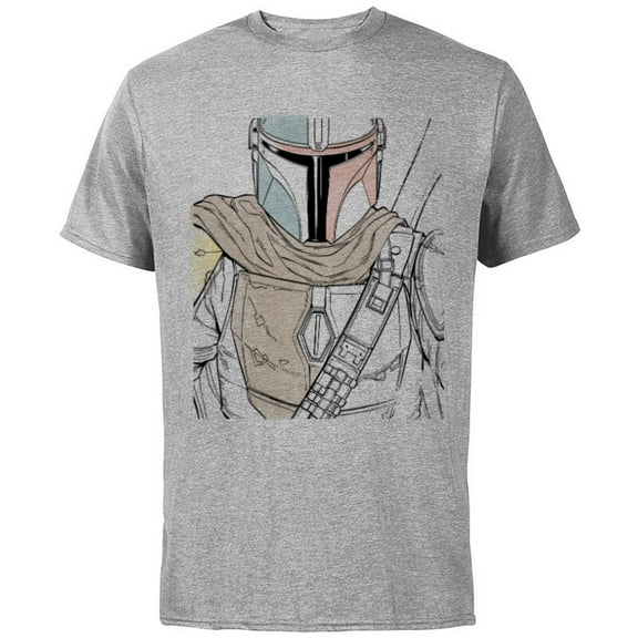 Star Wars The Mandalorian Muted Warrior - Short Sleeve Cotton T-Shirt for Adults - Customized-Athletic Heather