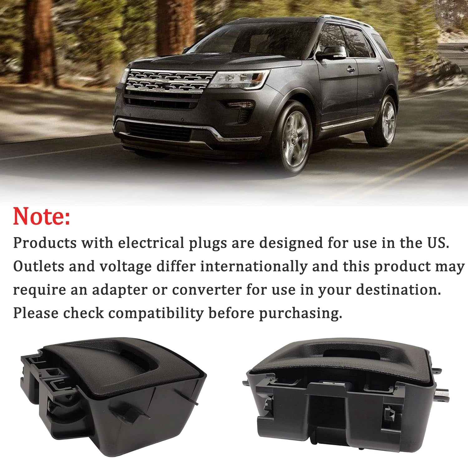NOVAPARTS Rear Seat Center Console Cup Holder Black for 2011 2012 2013 2014 2015 2016 2017 2018 2019 Ford Explorer GB5Z7813562BA GB5Z-7813562-BA