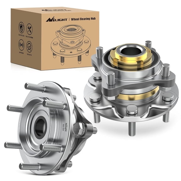 Nilight Front Wheel Bearing and Hubs Assembly for Toyota Tacoma 2005-2016 2017 2018 2019, 4Runner 2003-2016, FJ Cruiser 2007-2009, Hilux 2005-2017, 2WD Only, 6 Lugs w/ABS-950-004 2Pack