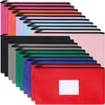 thumbnail image 1 of Potchen 20 Pcs Money Bank Bag with Zipper 11 x 6 Inch Money Pouch Bulk Security Bank Deposit Bag with Clear Window Leatherette Cash Coin Wallet for Women Men(Multicolored), 1 of 7