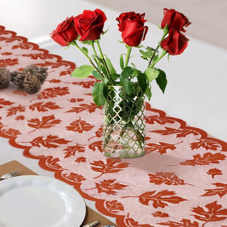 Fall Table Runner Decor With Maple Leaves,Thanksgiving Harvest 3 thumbnail image