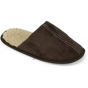 Zac  Evan Boys Microsuede Scuff Slippers with Contrast Sherpa
