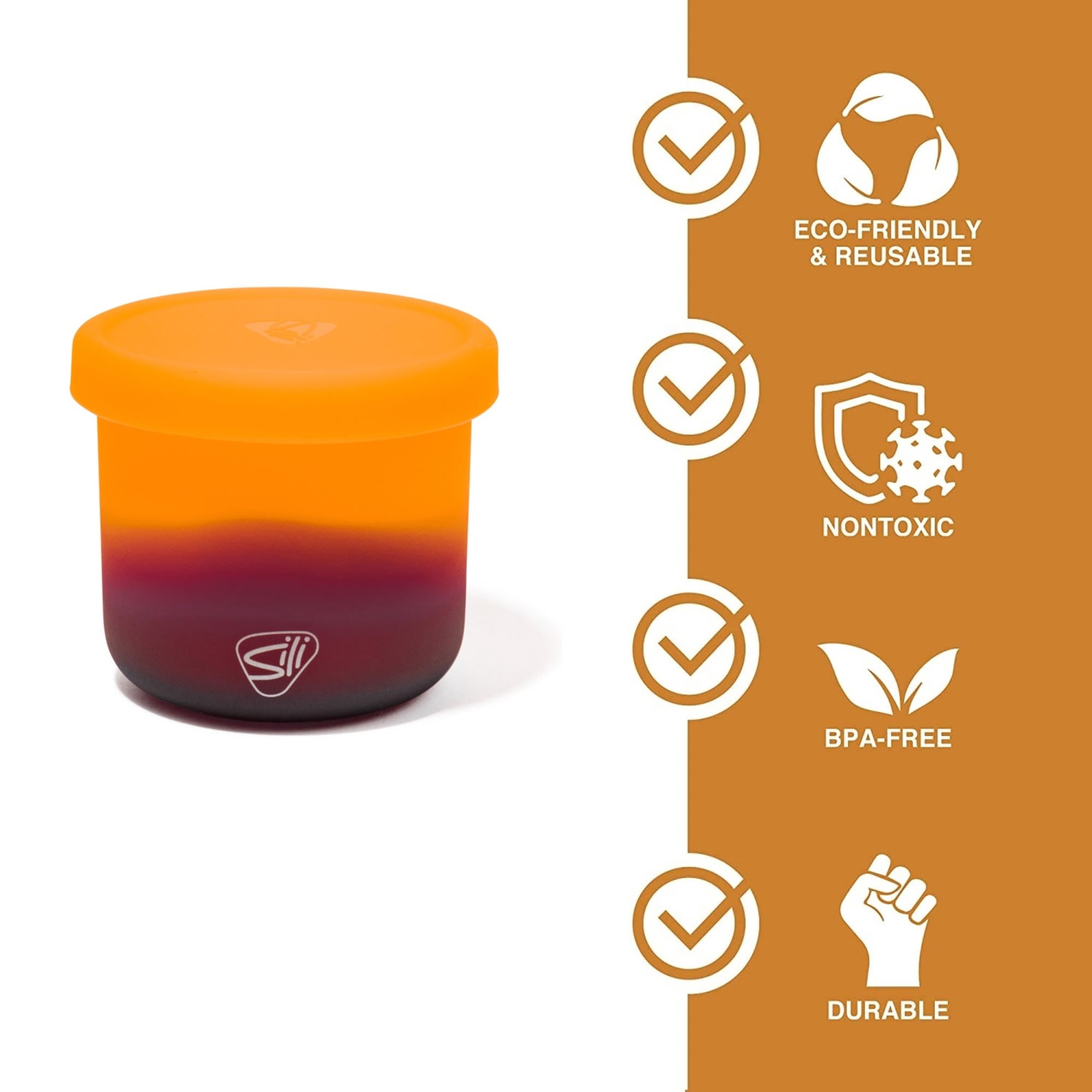 Silipint: Silicone 10oz Lidded Bowls: 2 Pack Sun Storm