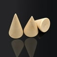 thumbnail image 1 of 3Pcs Unpainted Wood Cones Ring Holder Jewelry Display Stand DIY Craft Wooden Cone, 1 of 7