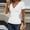 Shirts-400White, variant on Gamivast Cute Tops for Women Eyelet Embroidery V-Neck Wrap Tops Short Sleeve Summer Blouses Slim Fit Ruched Side Shirts Party Date Outfits