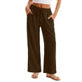 thumbnail image 6 of Enjoytime Casual Pants for Women Elastic Waist Drawstring Wide Leg Pants Summer Loose Beach Vacation Clothes, 6 of 8