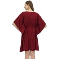 thumbnail image 5 of Bimba Womens Short Beach Evening Dress Rayon Maroon Swimwear Cover Up Caftan-12, 5 of 5
