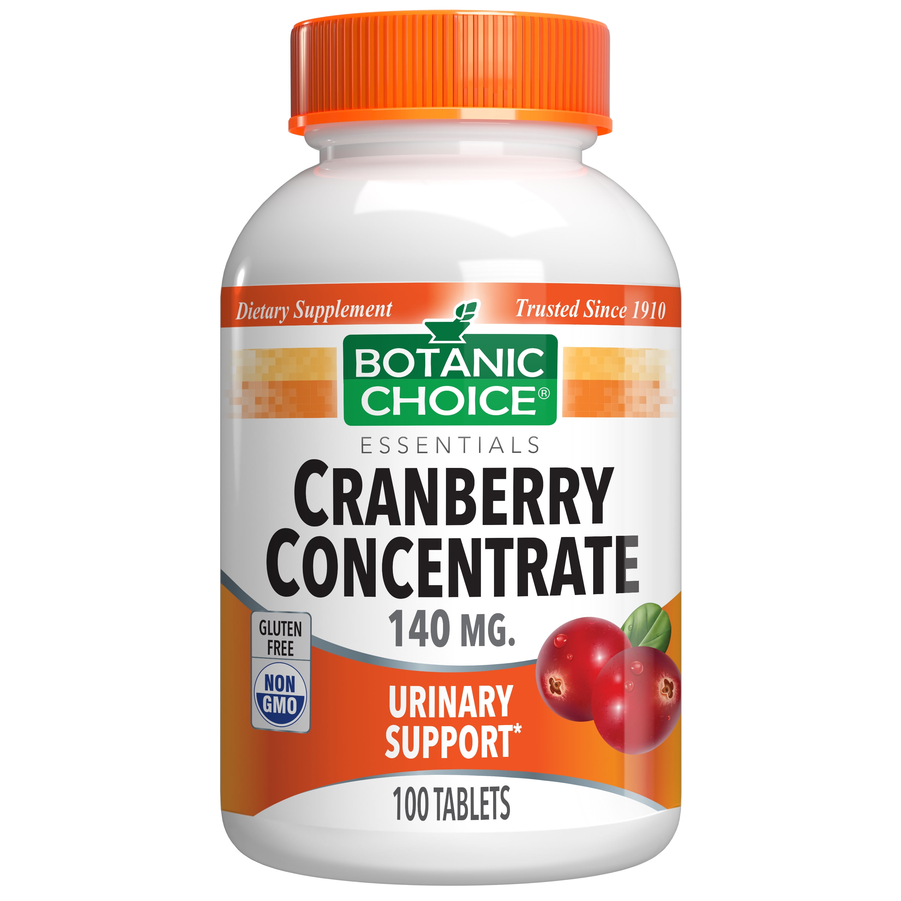 Botanic Choice Cranberry Concentrate 140 mg. Urinary Support Herbal Supplement, 100 tablets