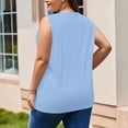 thumbnail image 4 of Mlqidk Plus Size Tank Tshirts for Women Summer Tunic Tops for Women Plus Size Deep V Neck Sleeveless Plus Top Print Dressy Casual Blouses Loose Fit Womens Clothing Sky Blue 3XL, 4 of 5