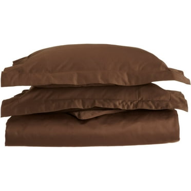 1500-Thread Count 100% Egyptian Cotton Luxurious Solid Duvet Cover Set Mocha / Full/Queen