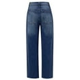 thumbnail image 7 of Womens High Waisted Washed Jean Elastic Waist Stretchy Straight Leg Pull on Pants Trendy Baggy Loose Denim Pants, 7 of 7