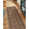 thumbnail image 2 of Better Homes & Gardens Brown Plaid Wool Indoor Runner Rug, 2'6"x7', 2 of 8