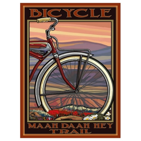 Bicycle Maah Daah Hey Trail North Dakota Old Half Bike Travel Art Print Poster by Paul A. Lanquist (9