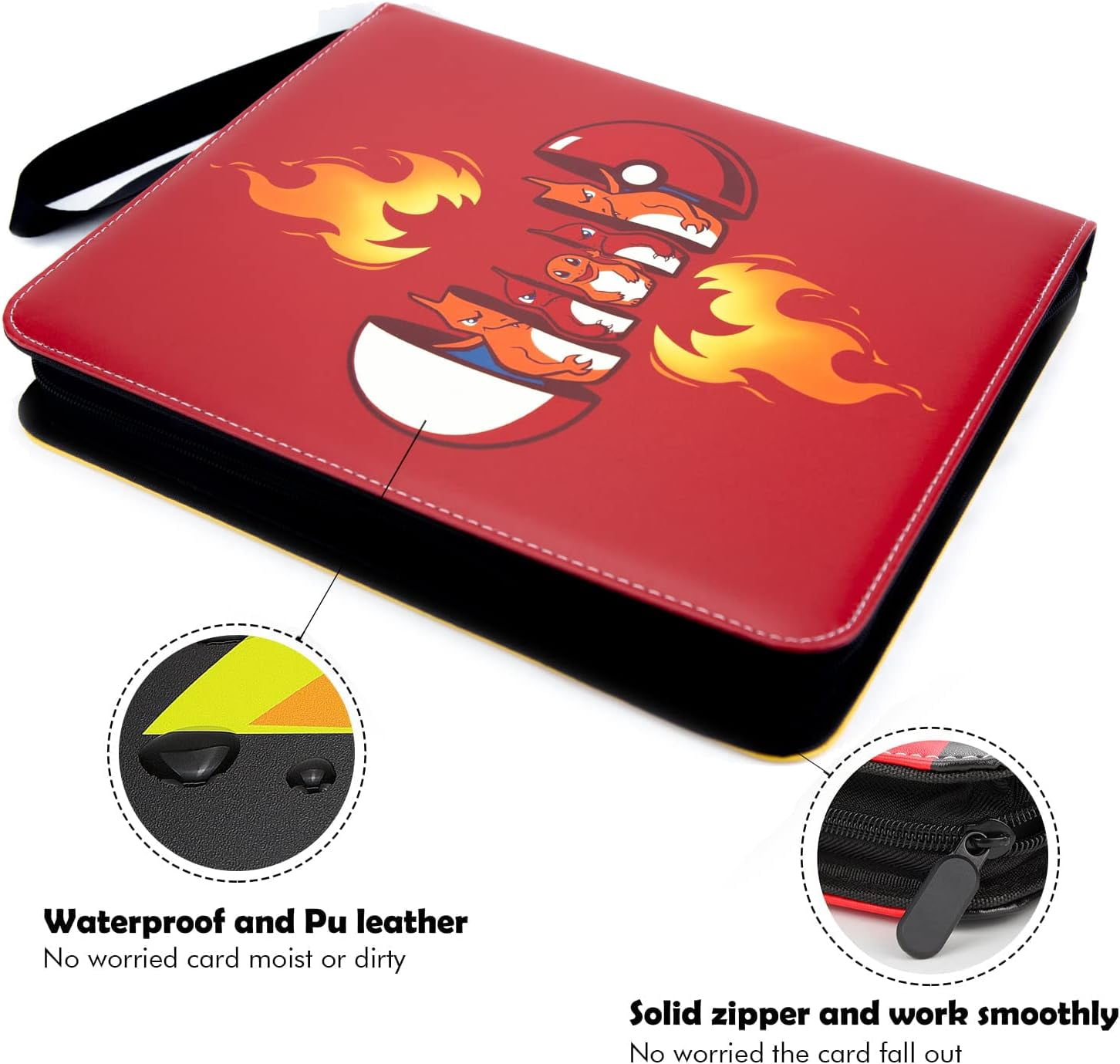 pokemon card binder 900 Amazon.com: Pokemon Card Binder 900 Pocket with Magnifying Glass - Trading Card Storage Album Zipper 3 Ring for MTG Sports Cards TCG