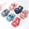 thumbnail image 5 of Visland Kids Boys Girls Fingerless Gloves, Fashion Cute Cartoon Dog Pattern Design Soft Skin-friendly Knitted Flip Top Winter Hand Warm Children Half Finger Gloves Mittens 1Pair, 5 of 5