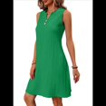 thumbnail image 2 of Vestidos de Verano para Mujer, para Vacaciones en la Isla, Sin Mangas, Cuello en V, Túnica Informal para Playa. Verde XL, 2 of 10