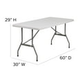 thumbnail image 2 of 30''W x 60''L Granite White Plastic Folding Table, 2 of 7