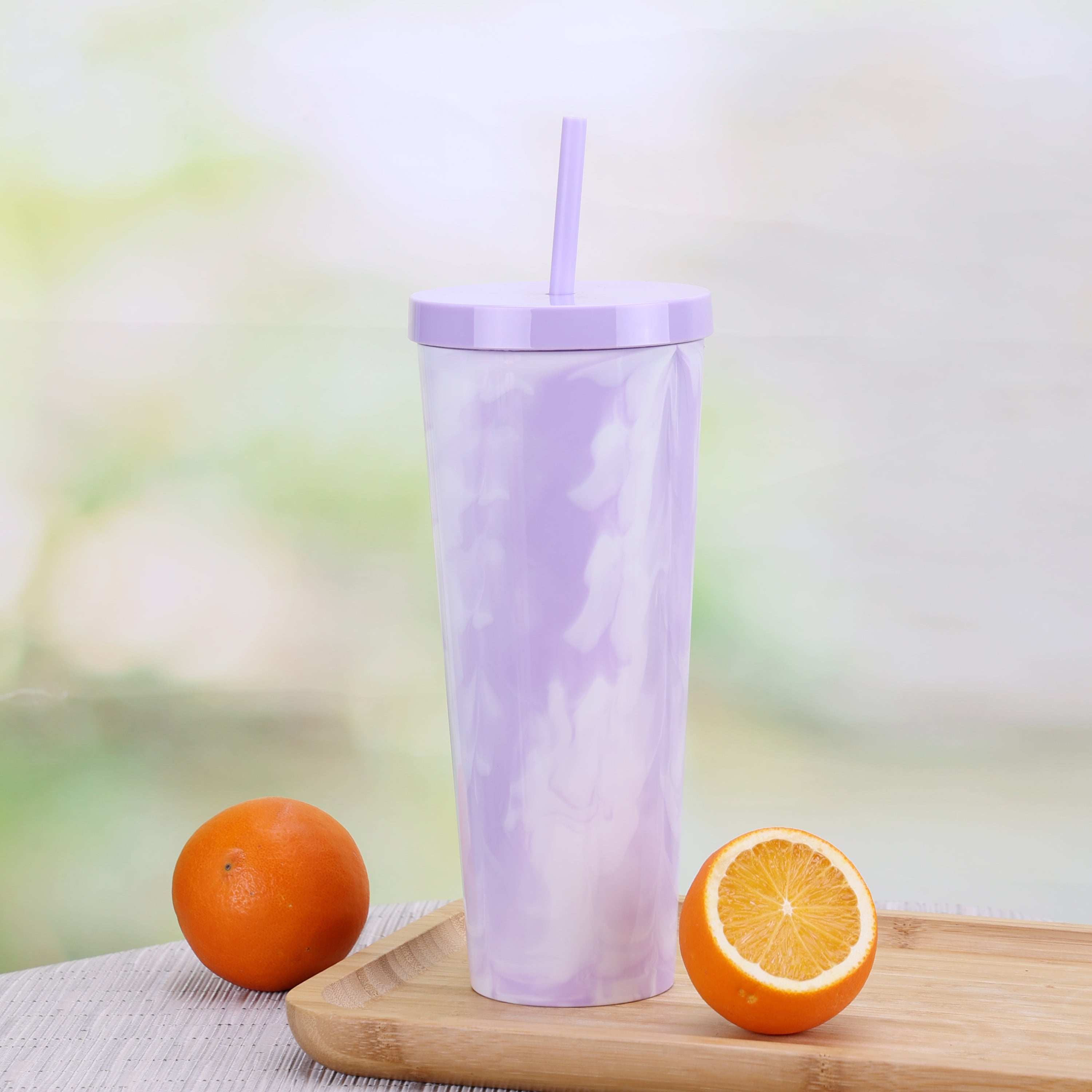 Mainstays 26-Ounce Plastic Swirl Tumbler, Purple