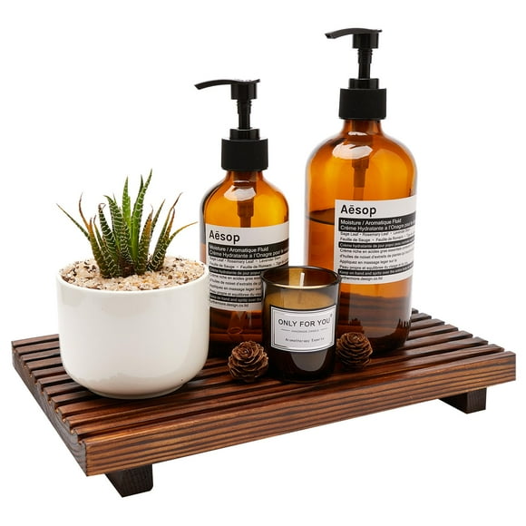 Bandeja de baño Renawe Farmhouse Wood con soporte para jabón