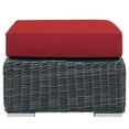 thumbnail image 2 of Bowery Hill Contemporary Aluminum and Rattan Patio Ottoman in Canvas/Red, 2 of 3