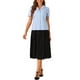 thumbnail image 2 of INSPIRAR CHIC Blusa vintage de cuadros con mangas abullonadas para mujer XL Azul claro, 2 of 6