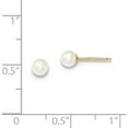 thumbnail image 2 of Primal Gold 14 Karat Yellow Gold 4-5mm White Round Freshwater Cultured Pearl Stud Earrings, 2 of 4