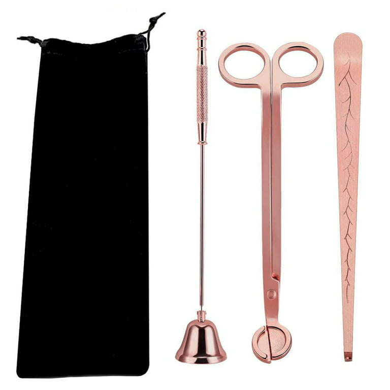 3 in 1 Candle Accessory Set, Candle Wick Trimmer Cutter, Candle Snuffer  Extinguisher, Wick Dipper with Gift Package for Candle Lover (Black)