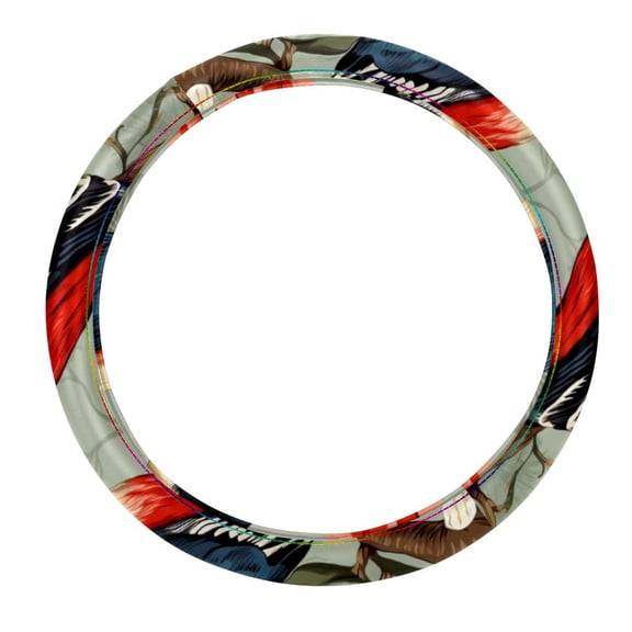 Woodpecker 14.5 Inch Printing PVC Leather Auto Accessories Car Steering Wheel Cover