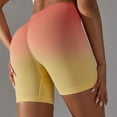 thumbnail image 7 of Rciityk Yellow Yoga Shorts for Women Tummys Control High Waist Biker Shorts Gradient Workout Butt Lifting Tights Women's Yoga Shorts, 7 of 7