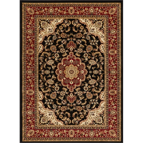 Well Woven Barclay Medallion Kashan Traditional Oriental & Persian Black 9'3" x 12'6" Area Rug