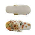 thumbnail image 5 of COEQINE Sunflower Pumpkin Maple Leaf Womens Fuzzy Slippers Fall House Shoes Open Toe Indoor Slippers Soft Lightweight Quiet Fluffy Slides Machine Washable Footwear for Ladies Her Mom, 36-37, 5 of 7