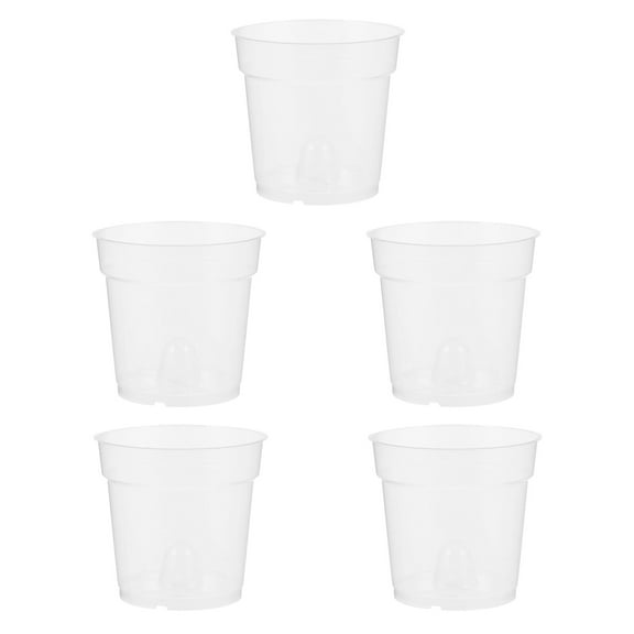 PAMINGONO Orchid Pot Transparent Resin 5Pcs 4.5x4.5x4.3In