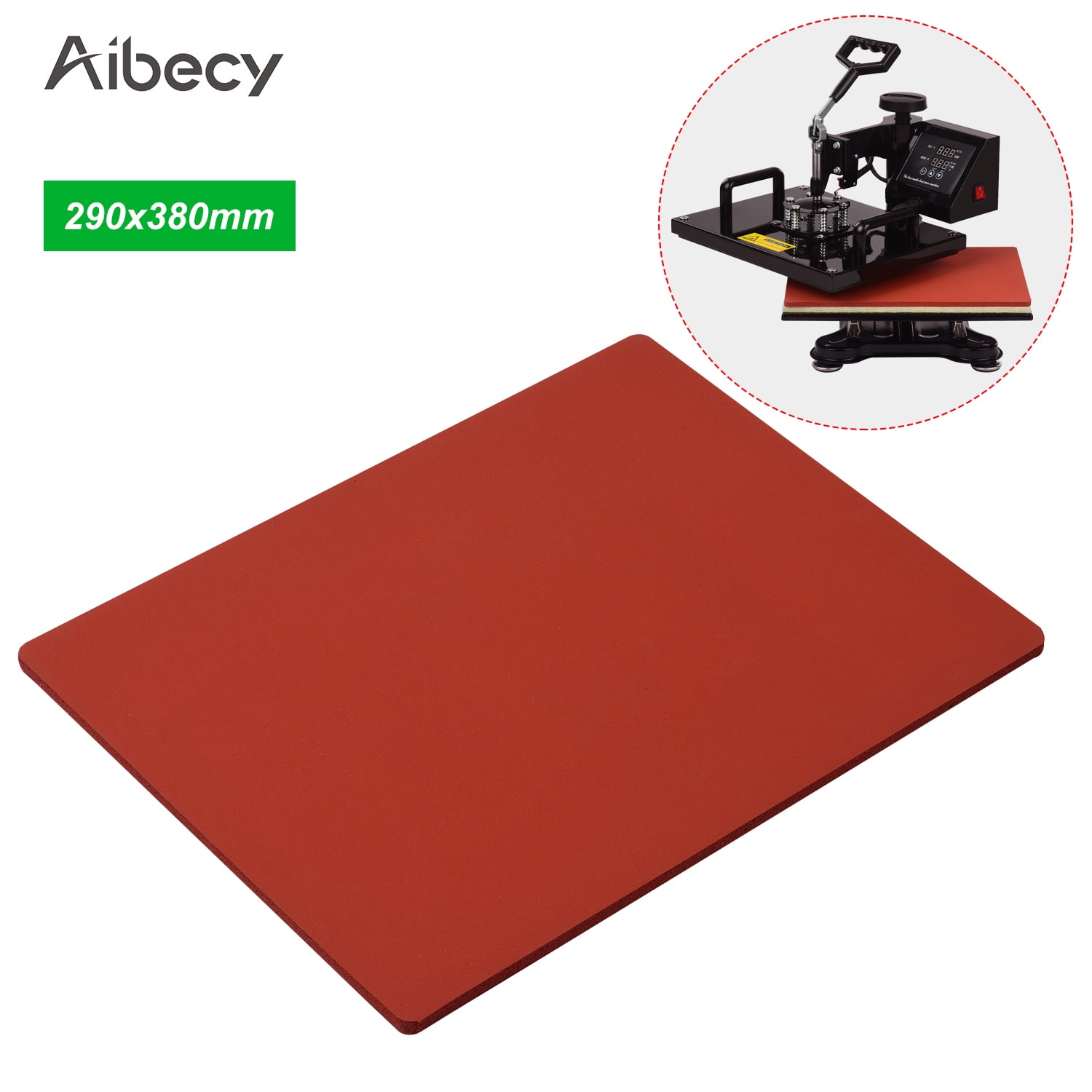 Aibecy 290*380*8mm Heat Pressing Mat Silicone Pad High Temperature