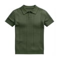 thumbnail image 3 of Men's Shirts, Casual Shirts for Men Collared Hollow Out Knit Shirts Summer Lightweight Breathable Slim Fit T-Shirts Green M, 3 of 6
