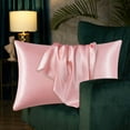 thumbnail image 6 of Djiypn Satin Pillowcase for Hair and Skin Queen Size 20"X 30" with Envelope Closure Soft Breathable Smooth Cooling Pillow Covers for Sleeping (1PC, Pink ), 6 of 9