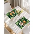 thumbnail image 5 of St. Patrick's Day Placemats Set of 12, Cute Gnomes Lucky Shamrocks Green Black Plaid Placemats for Dining Table, Place Mats for Kitchen Tabletop, Waterproof Wipeable Dining Table Mats Set, 5 of 9