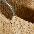 thumbnail image 5 of DecMode 21" x 19" Brown Seagrass Handmade Large Woven Storage Basket with Ring Metal Handles, 1-Piece, 5 of 14