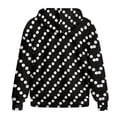 thumbnail image 5 of Garronmavis Black Polka Dot Women Hoodie Sweatshirt Oversize Pullover Tops with Zipper Long-Sleeve Loose Fitting Fall Outdoor Clothing for Vacation Shopping Exercise Wear, 5 of 7