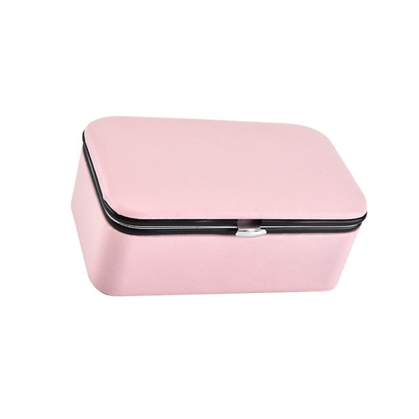 unbranded De Joyería Portátil De Cuero PU Rosa Con Compacto Para Almacenar Anillos Pendientes Y Collares
